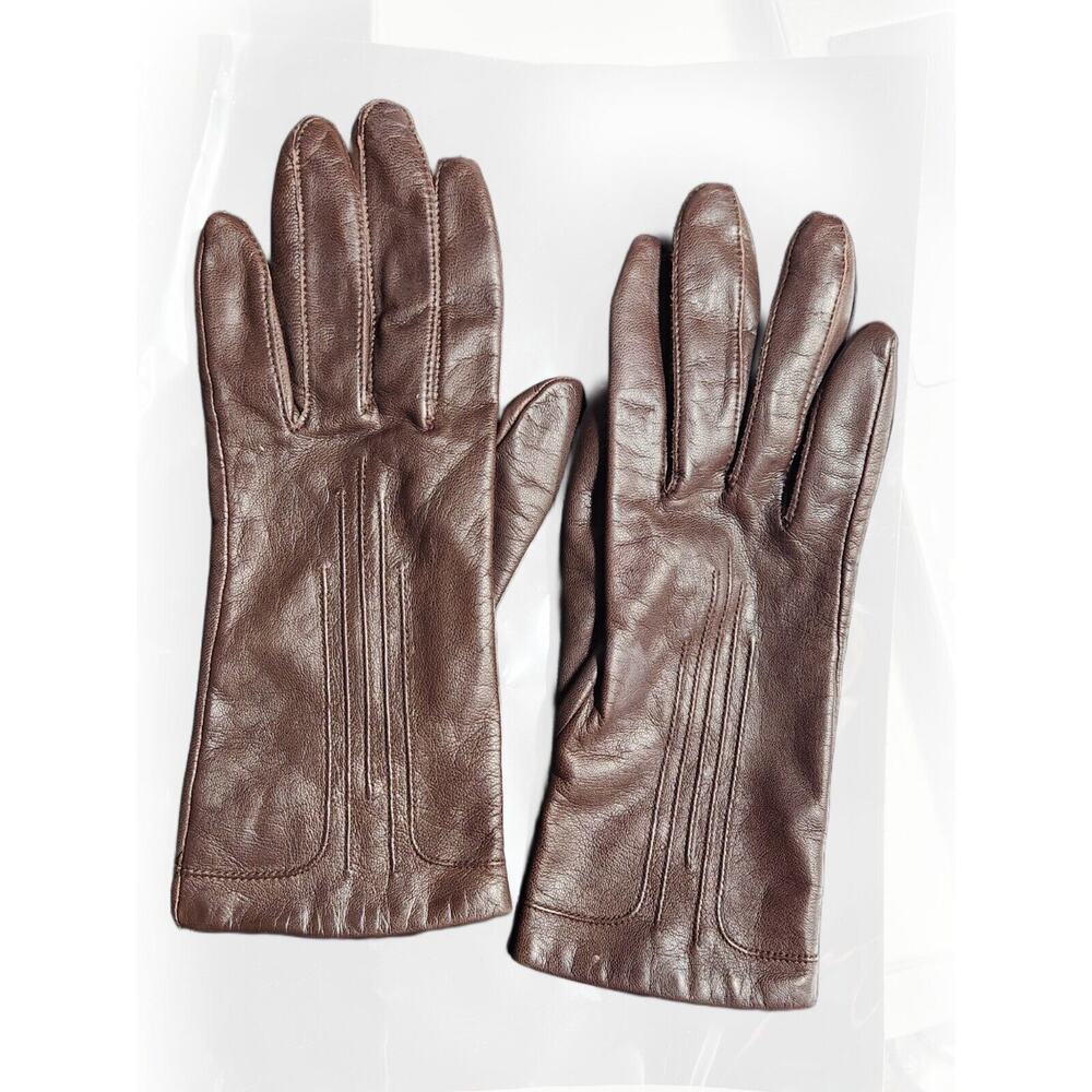 Vintage Fownes Women's Gloves Brown Genuine Leather Size 7